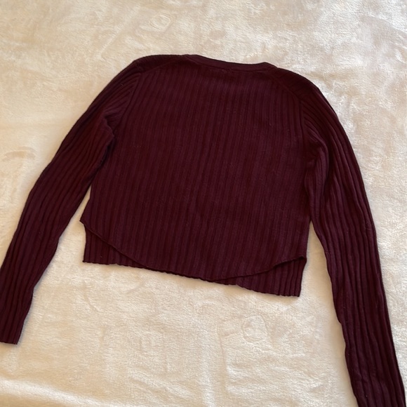 Burgundy cropped sweater - Picture 4 of 4